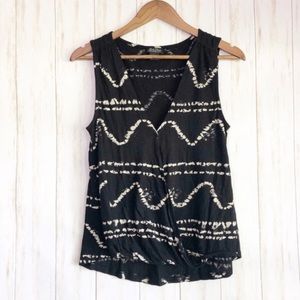 Lucky Brand black and beige print tank xs
